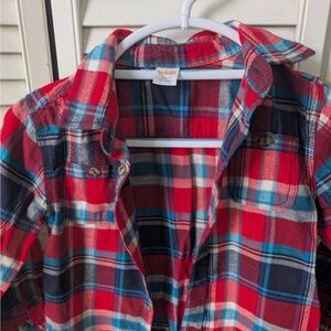 Gymboree Shirts Boys Size S 5-6 Red Flannel Plaid Button Up